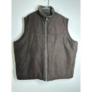 Vintage RAINFOREST Men’s Faux Shearling Lined Vest Size 3XL Brown